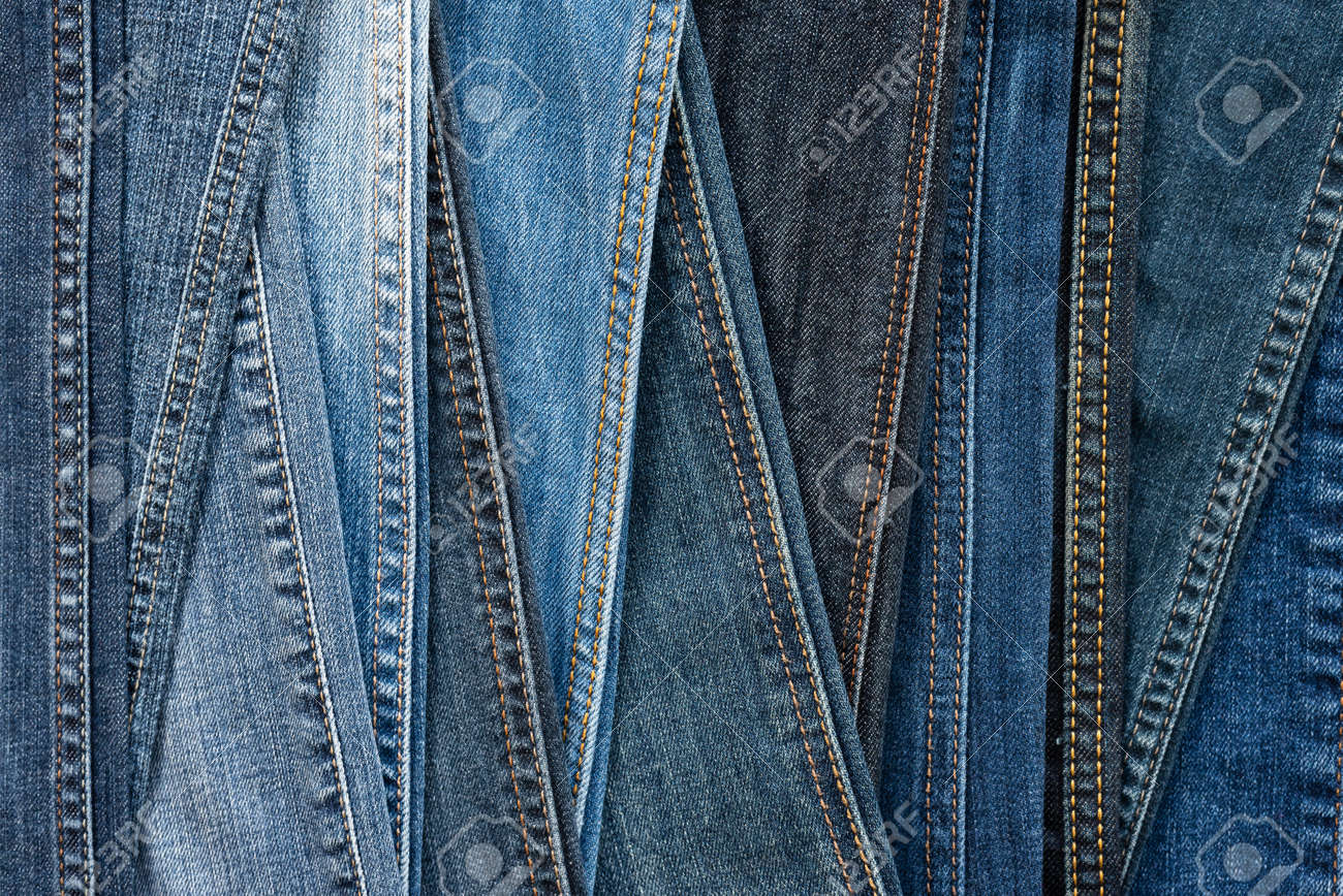 different shades of denim