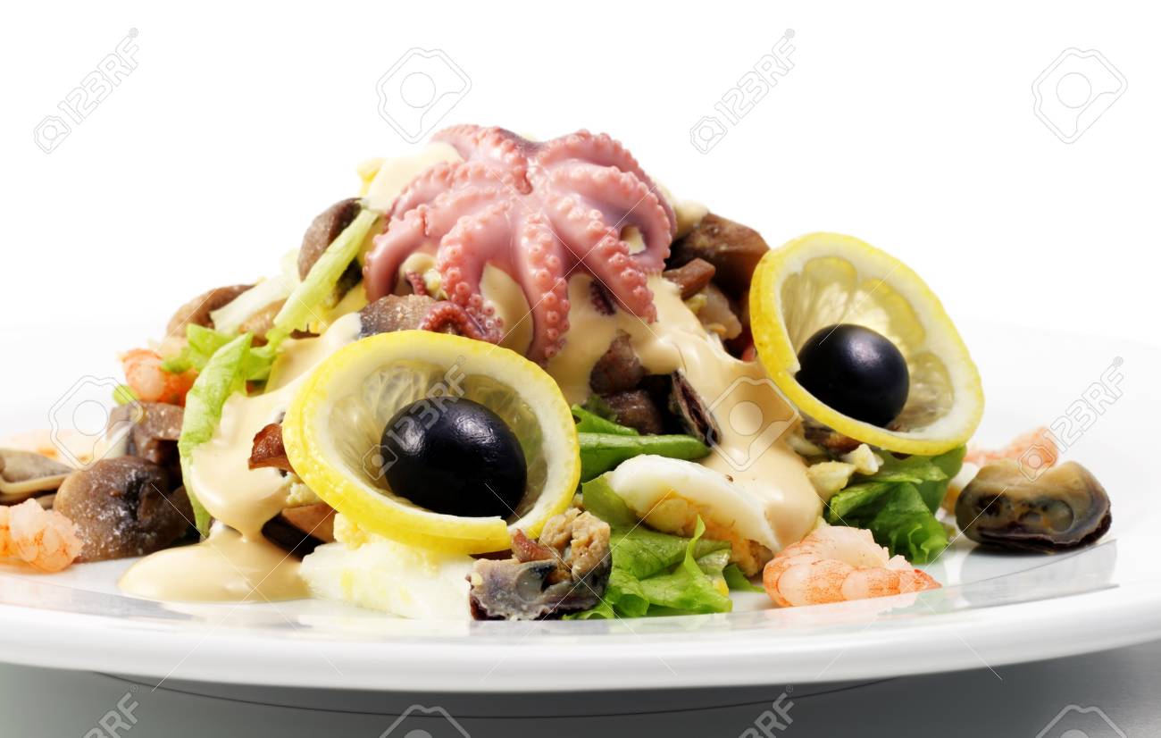 ensalada de pulpo y camarones