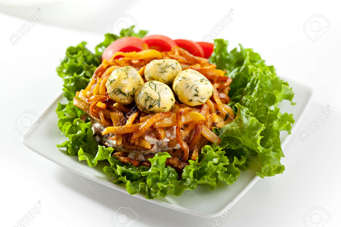 Salad Grouse Nest: a recipe with a detailed description and photos 85 Salad Grouse Nest: a recipe with a detailed description and photos 27