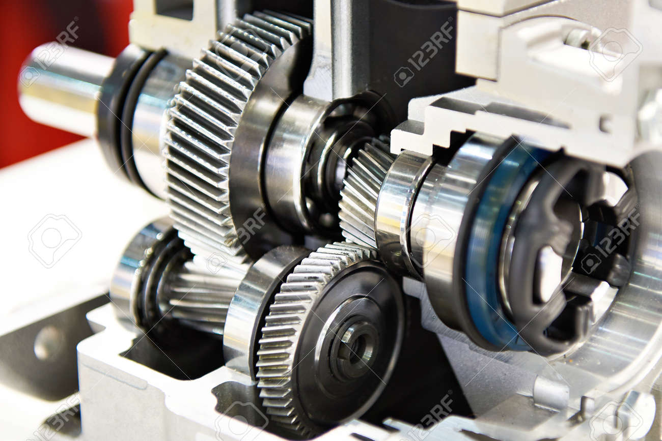 in line helical gearbox in section stock photo picture and royalty