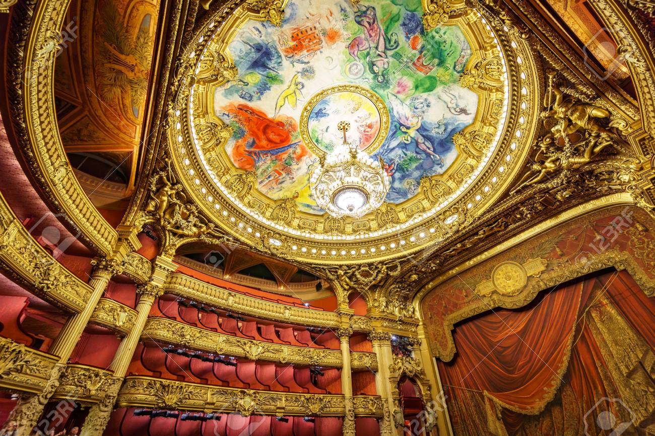 Paris France May 17 The Colorful Roof In The Interior Of Opera