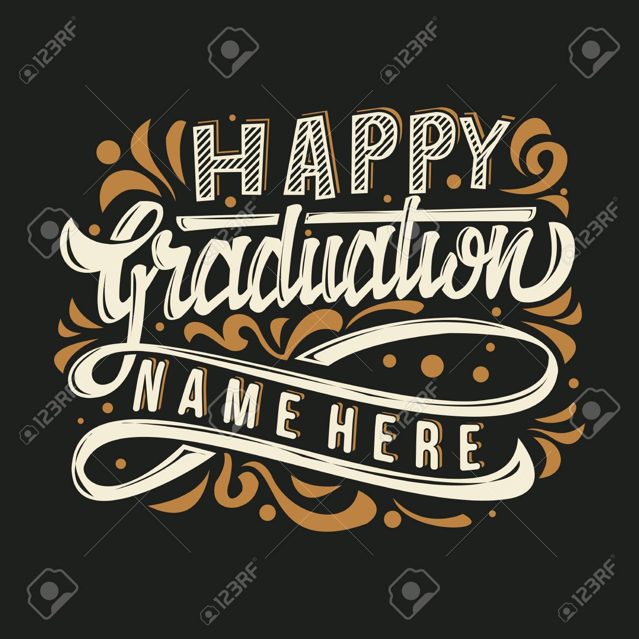 happy graduation lettering design