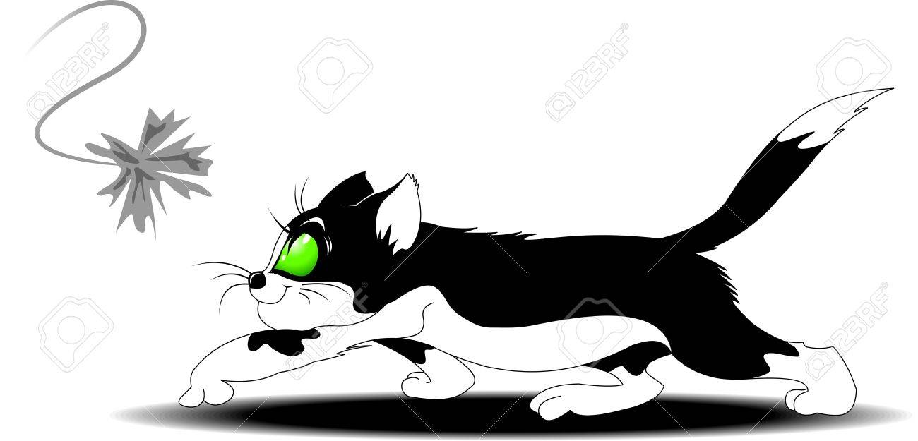 黒い猫狩り灰色弓のイラストのイラスト素材 ベクタ Image 17686428