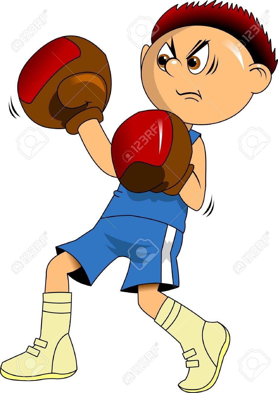 ボクシング グローブ イラストで巨大なボクサー のイラスト素材 ベクタ Image