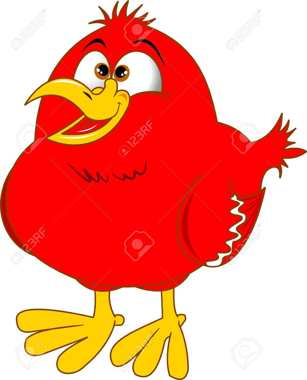 赤い鳥の陽気な歌を歌うのイラスト素材 ベクタ Image