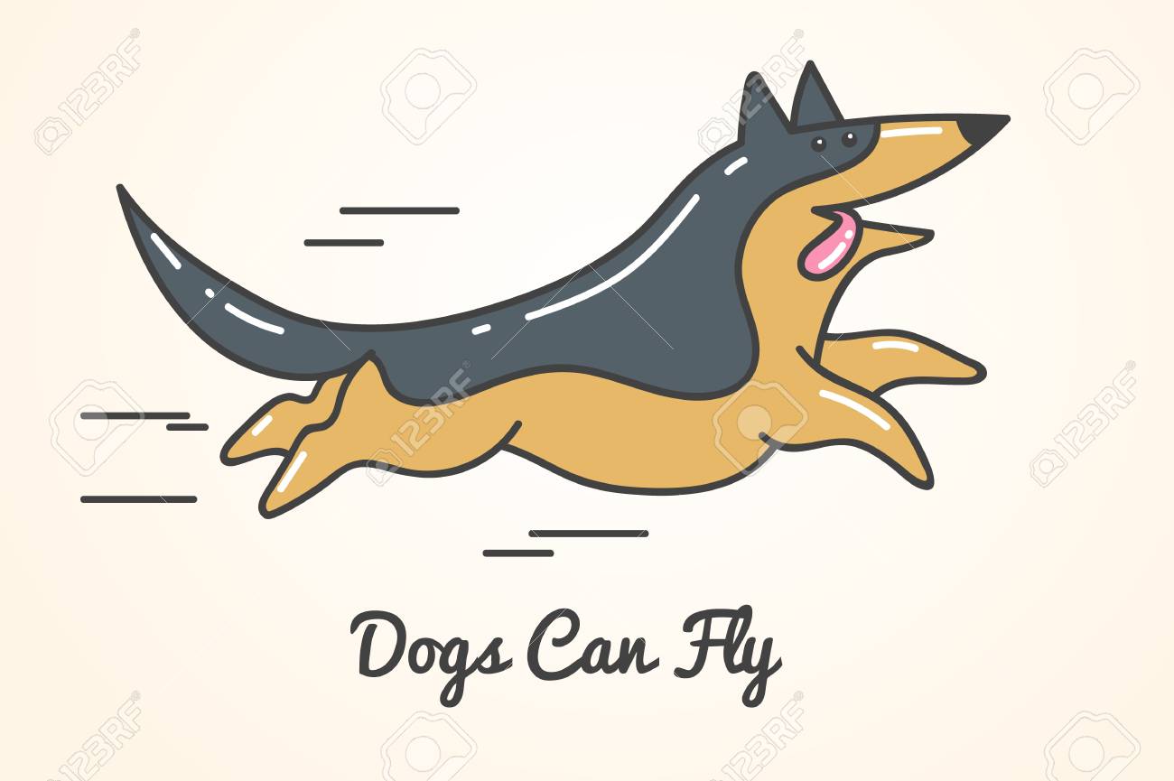 Dessin Animé Icône De Chien Berger Allemand Image