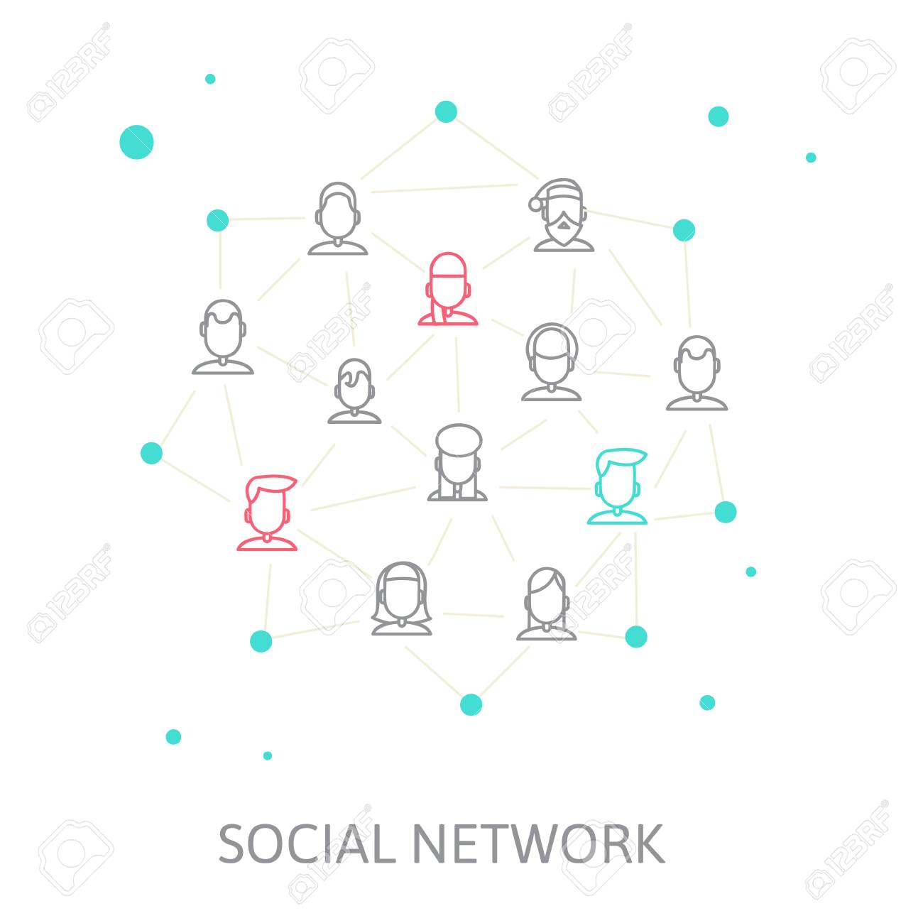 ソーシャル メディア界 ネットワーク図 ベクトルのアイコンのイラスト素材 ベクタ Image