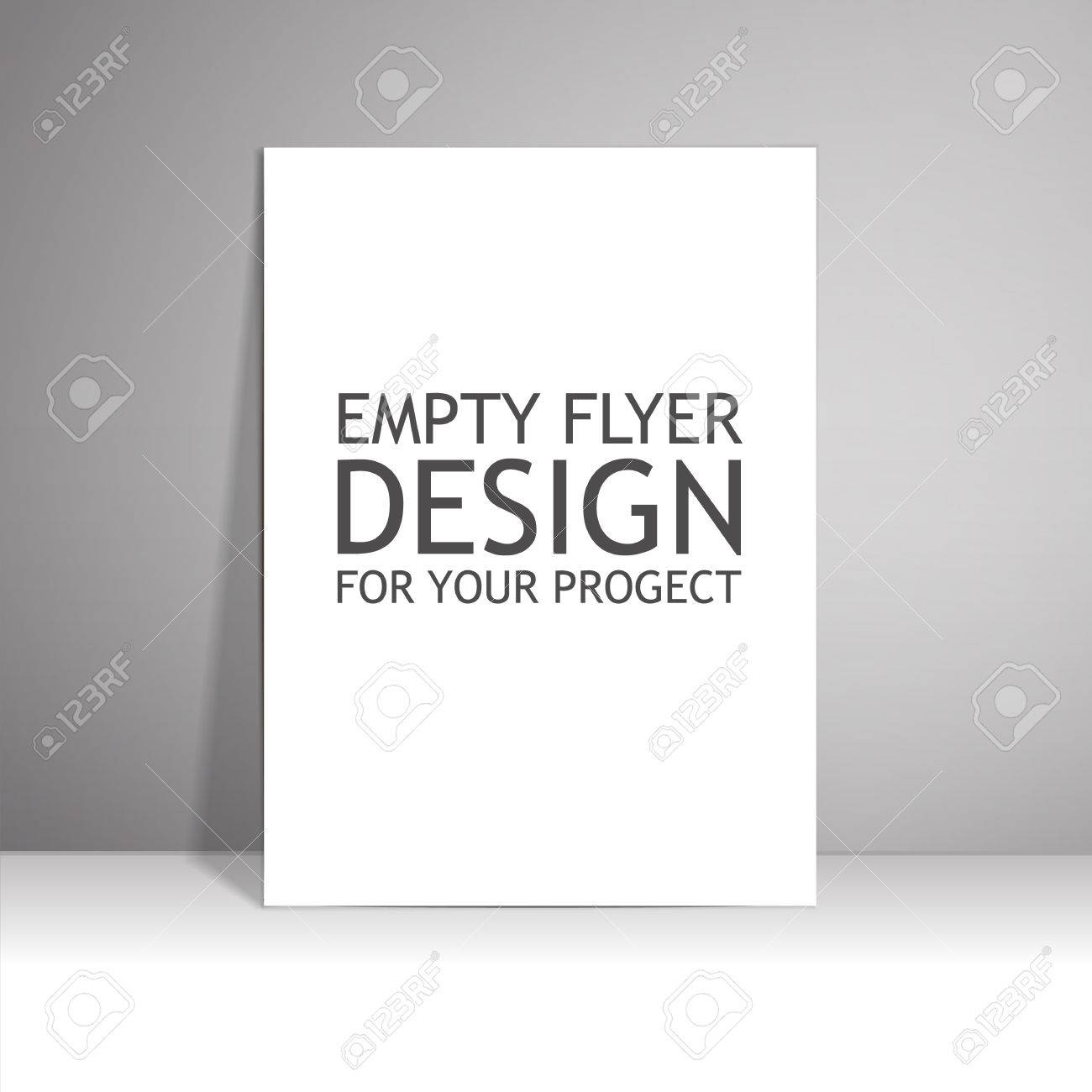 empty flyer design for your project white paper standing on flyers on wall royalty free