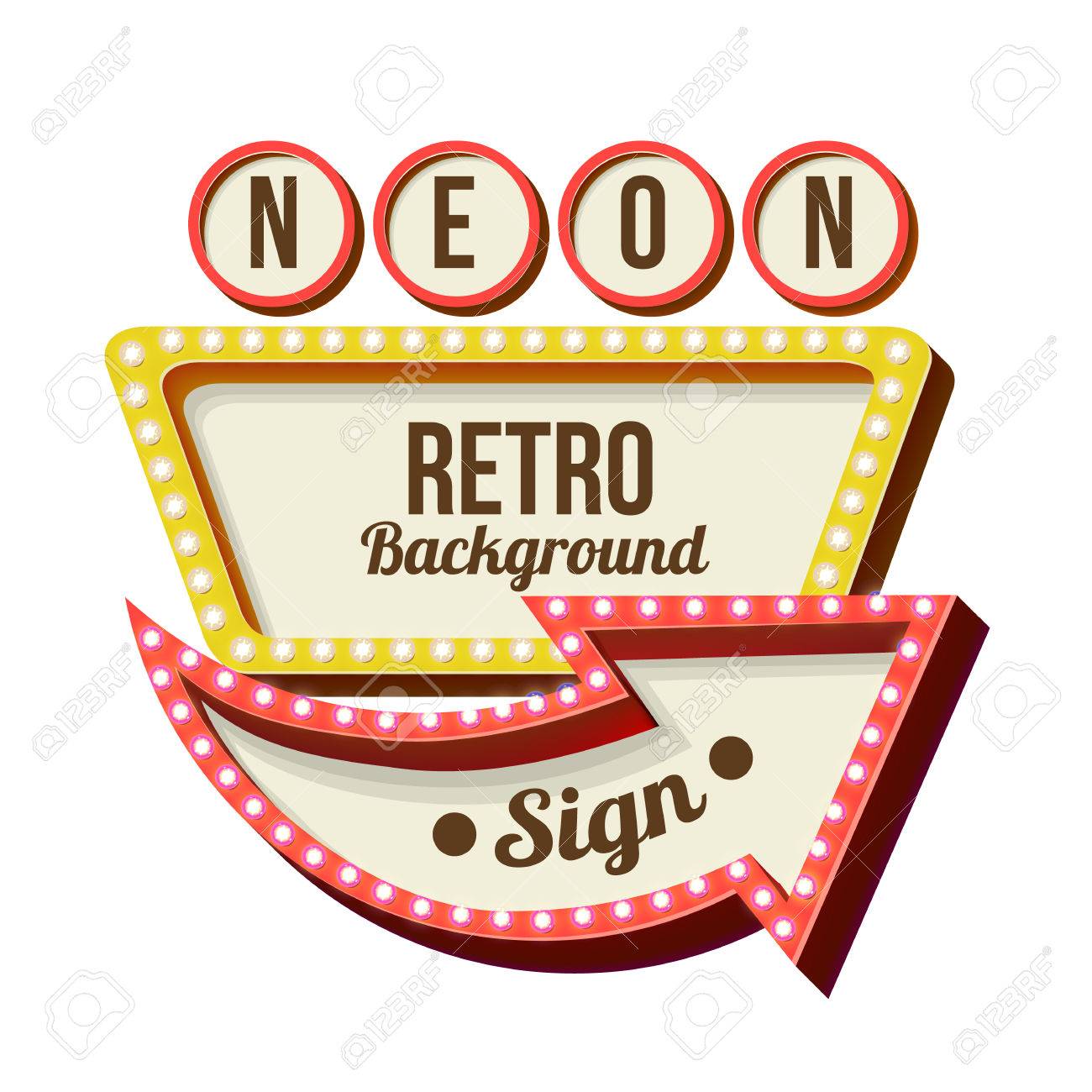 retro night sign with