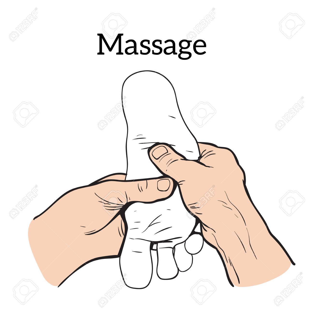 ハンド マッサージ フット マッサージ 皮膚のマッサージ のイラスト素材 ベクタ Image