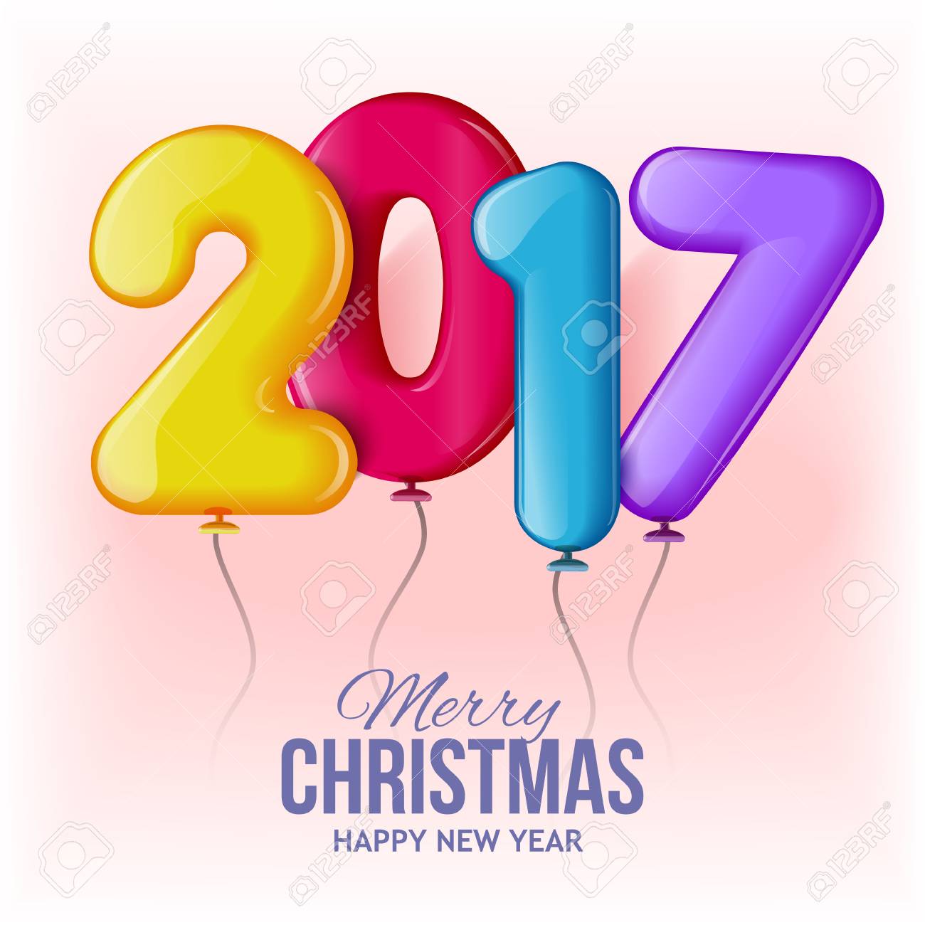 17 年 図に新しい デザインのグリーティング カード 新年とクリスマスの数字をリアルに立体化 背景にテキスト ご挨拶 の写真素材 画像素材 Image