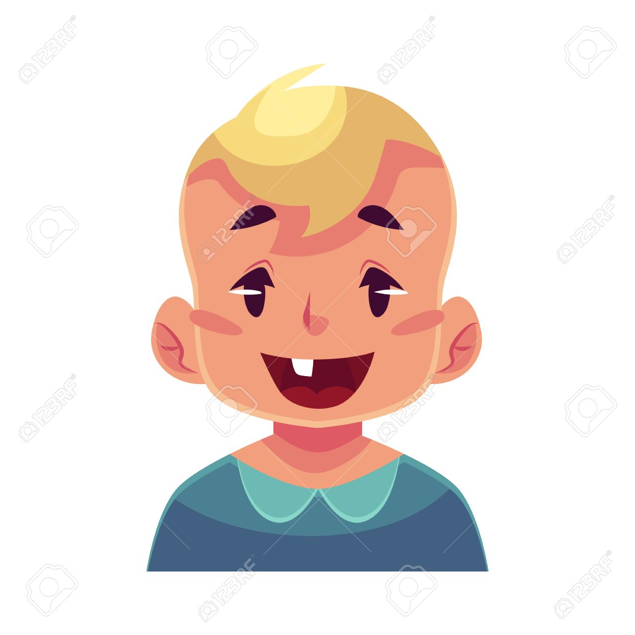 小さな少年の顔 すごい表情 漫画のベクトル イラスト白背景に分離されました 金髪の男性子供絵文字顔びっくり びっくり びっくり びっくり すごい表情 の イラスト素材 ベクタ Image