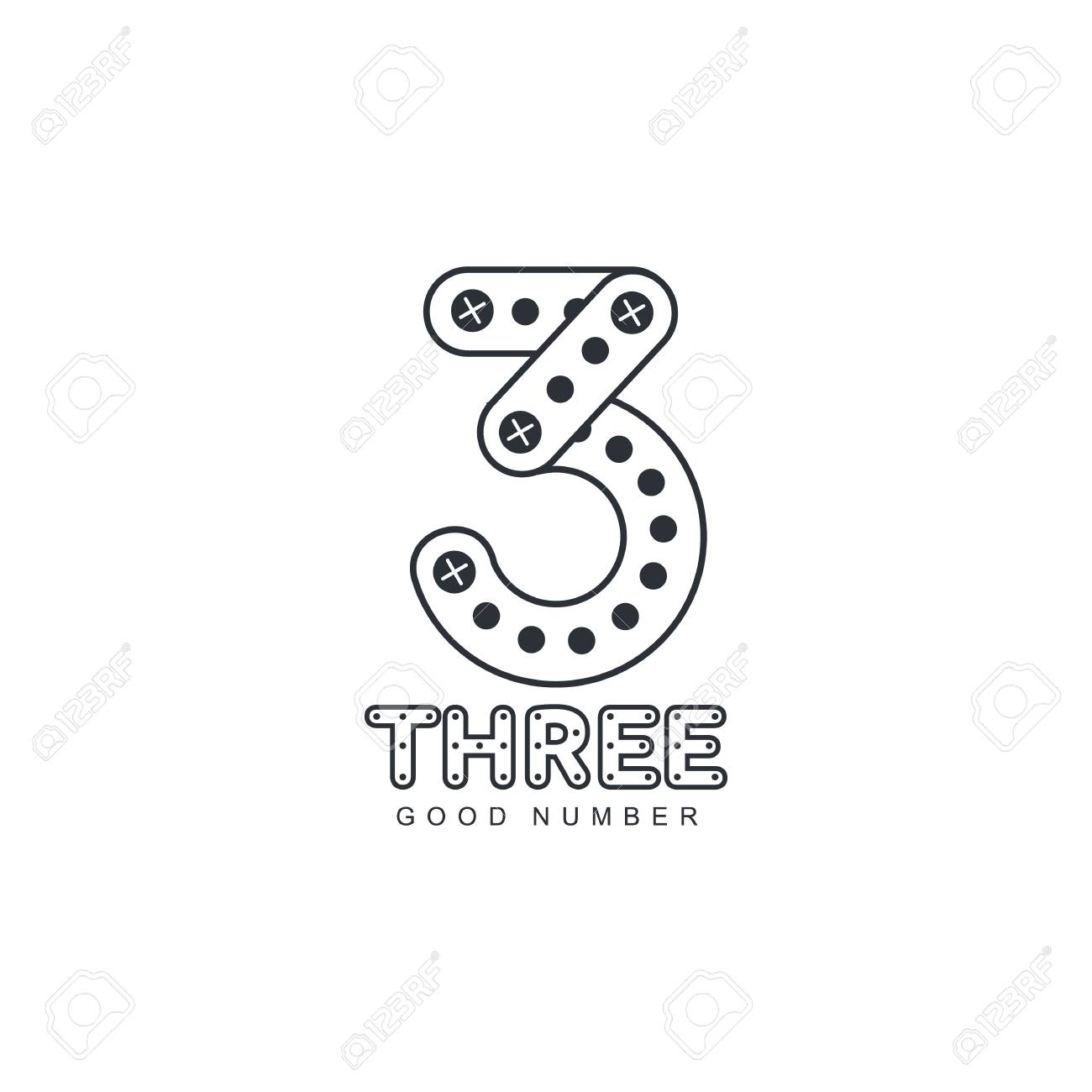 number three template