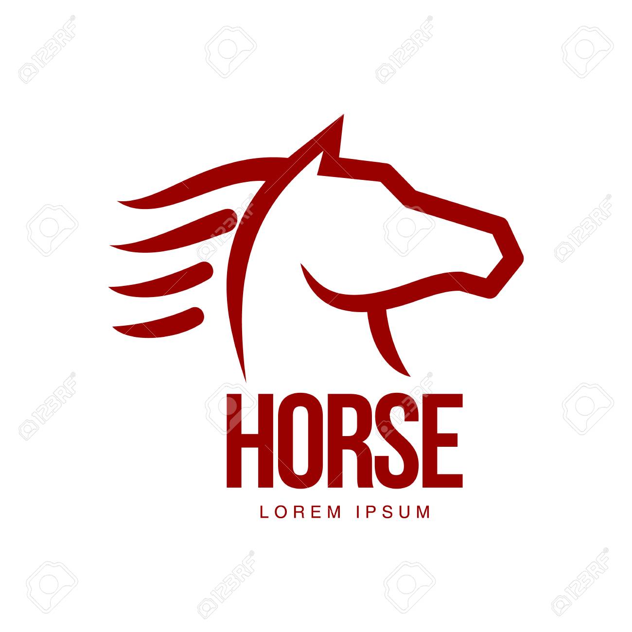 horse head profile graphic template vector illustration on