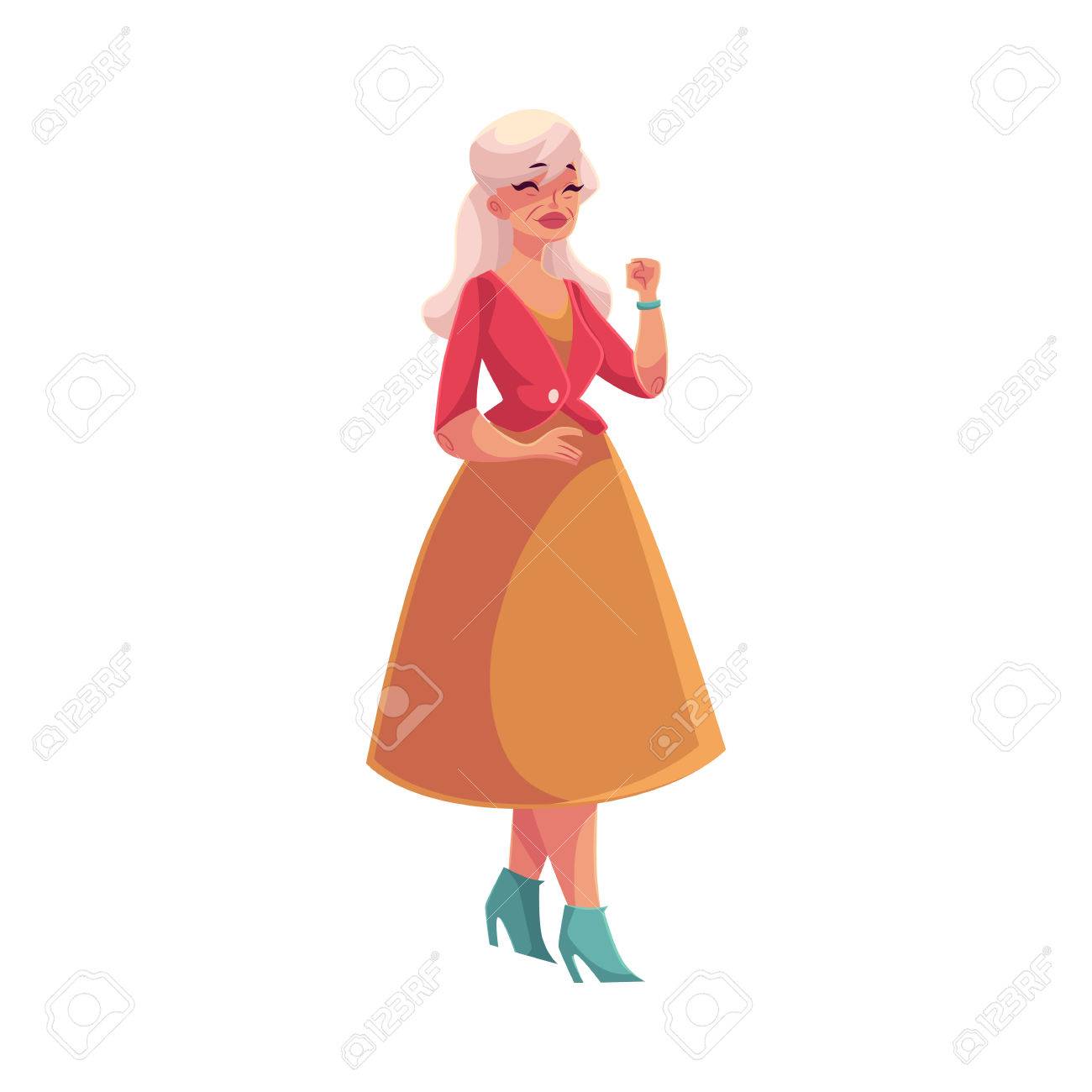 Alt Alter Grauhaariger Elegante Dame Tanzen Cartoon Stil Vektor Illustration Auf Weissem Hintergrund In Voller Lange Portrait Elegntly Alten Frau Tanzen Gekleidet Lizenzfrei Nutzbare Vektorgrafiken Clip Arts Illustrationen Image 67973624