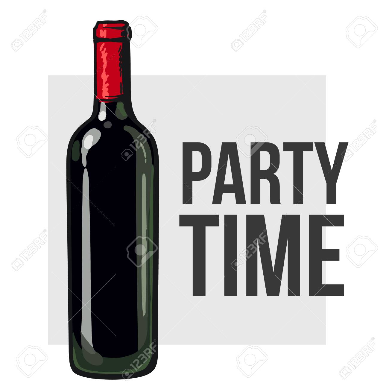 Red Wine Bottle Sketch Style Vector Invitation Banner Poster Template Realistic Hand Drawing Of An Unlabeled Unopened Wine Bottle Party Time Concept Royalty Free Cliparts Vectors And Stock Illustration Image 68840110