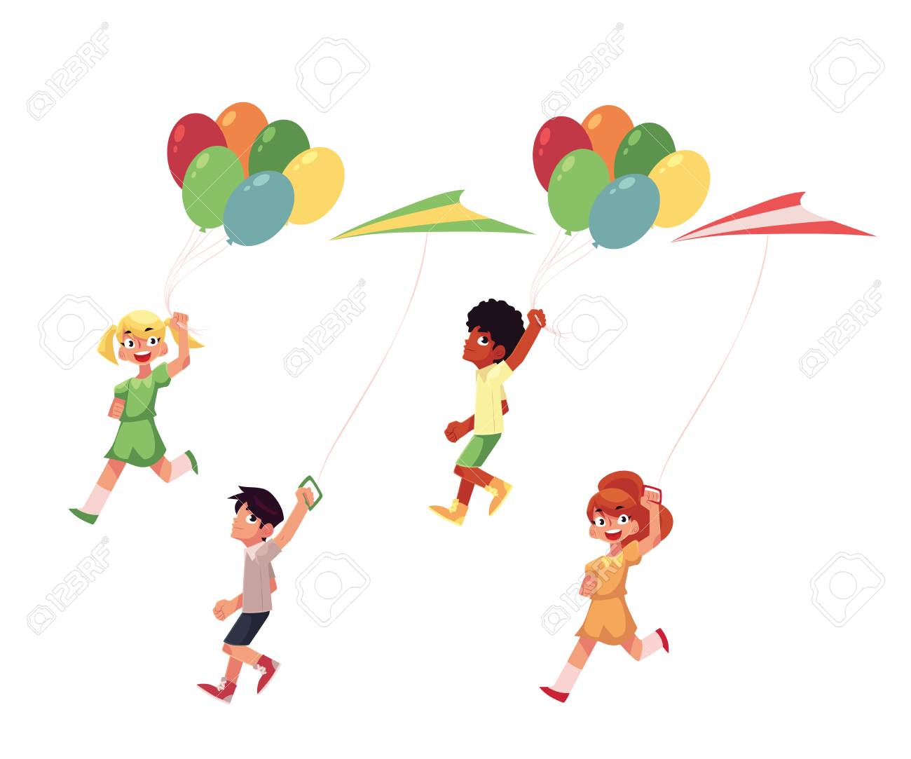 cartoon boys running