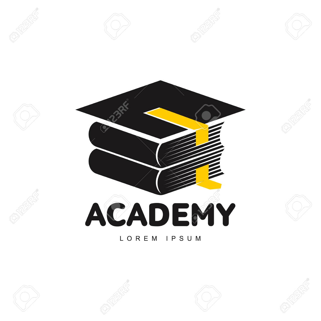 graphic three colored square academic graduation cap template