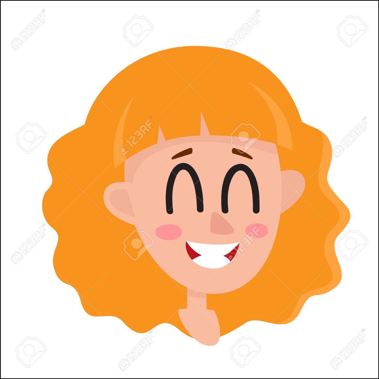 Jolie Femme Aux Cheveux Blonds Expression Faciale En Riant Dessins Animes Vectoriels Isoles Sur Fond Blanc Belle Femme Qui Rit Avec Des Yeux Fermes Et La Bouche Ouverte Rire De Visage Clip