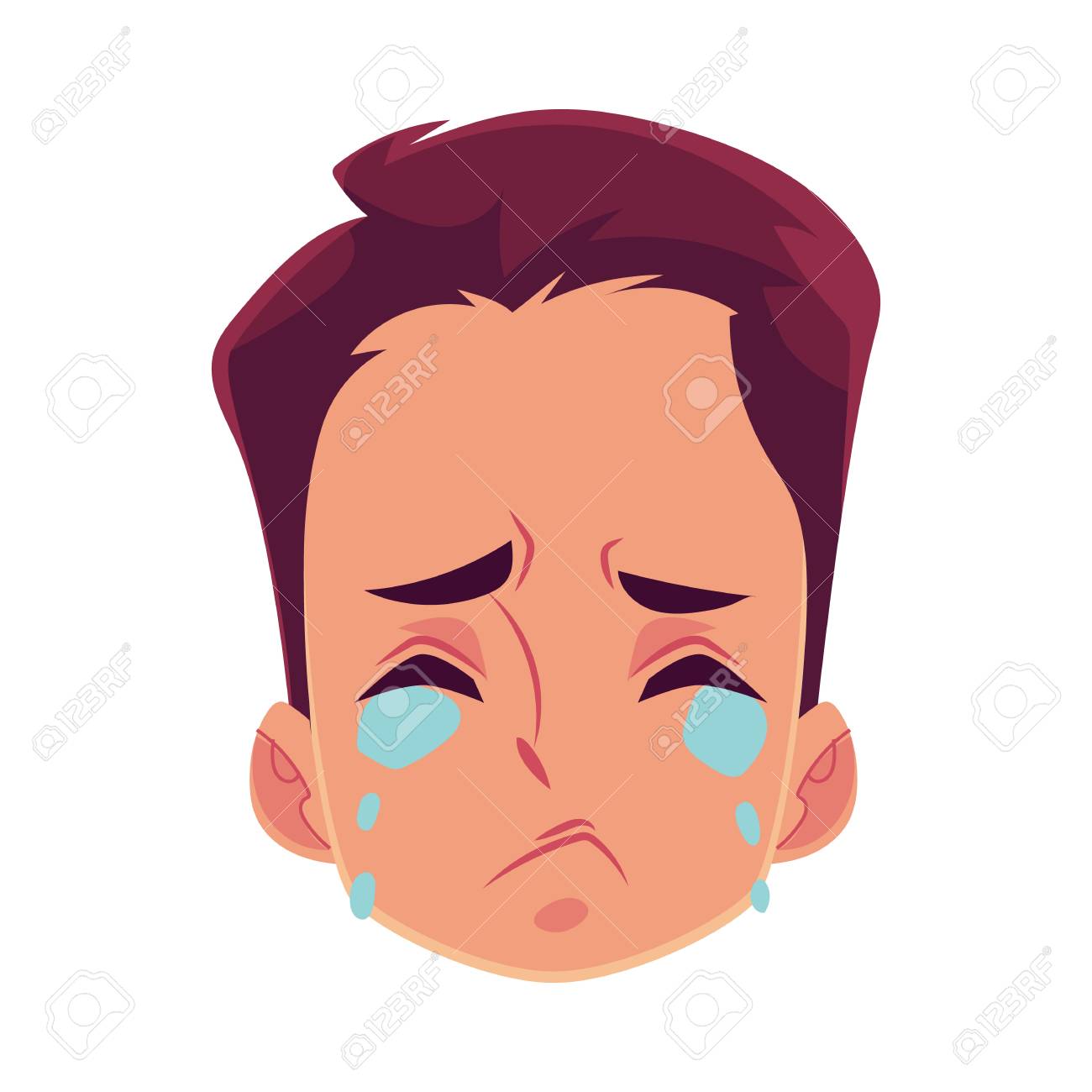 若い男の顔 表情 白い背景で隔離の漫画ベクトル イラストを泣いています のイラスト素材 ベクタ Image 若い男の顔 表情 白い背景で隔離の漫画ベクトル イラストを泣いています のイラスト素材 ベクタ Image
