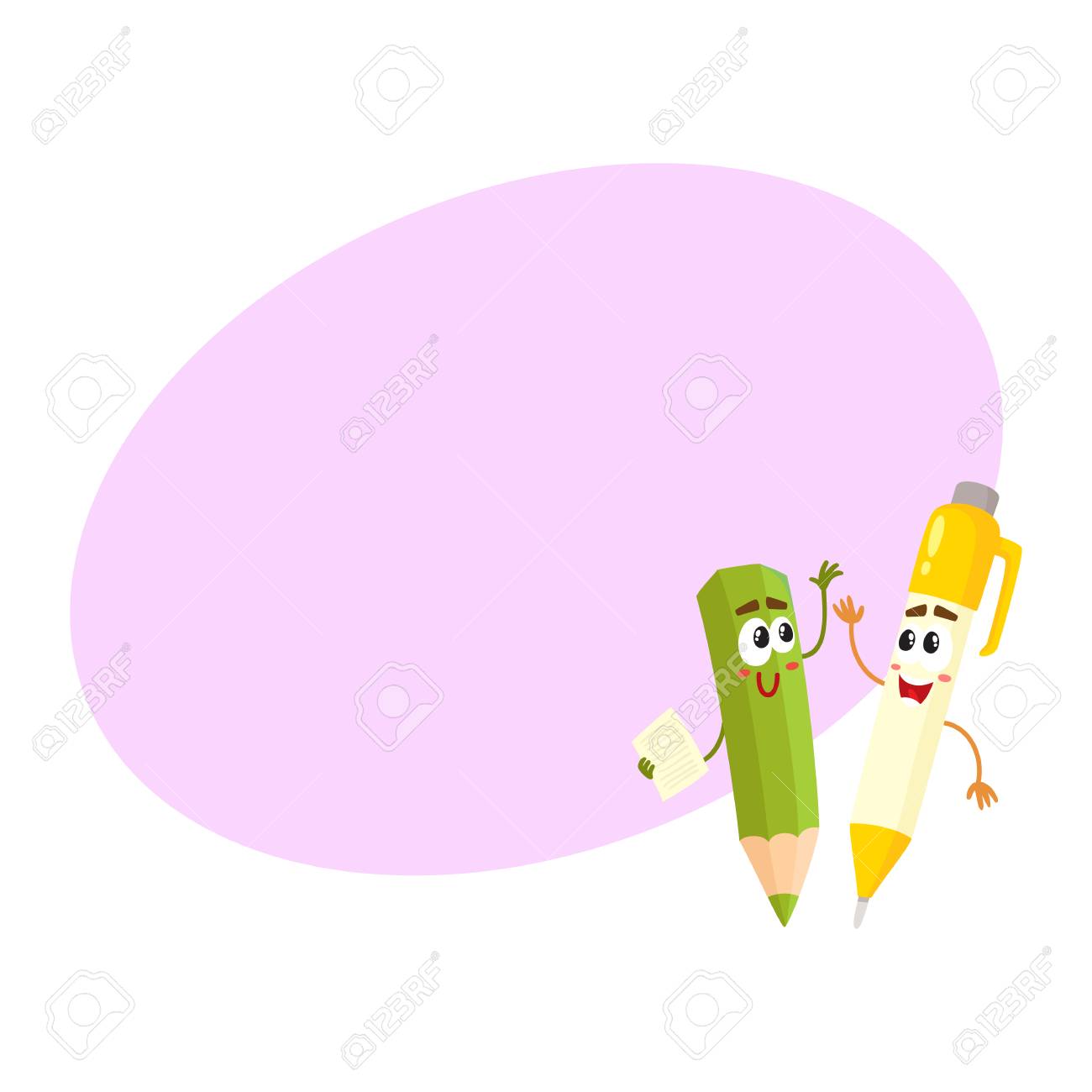 応援 人間の顔を笑顔でかわいい 面白いペンおよび鉛筆文字は テキスト用のスペース ベクトル図をカートゥーン 手をたたきます 笑みを浮かべて学生ペンおよび鉛筆文字 マスコット のイラスト素材 ベクタ Image 2136