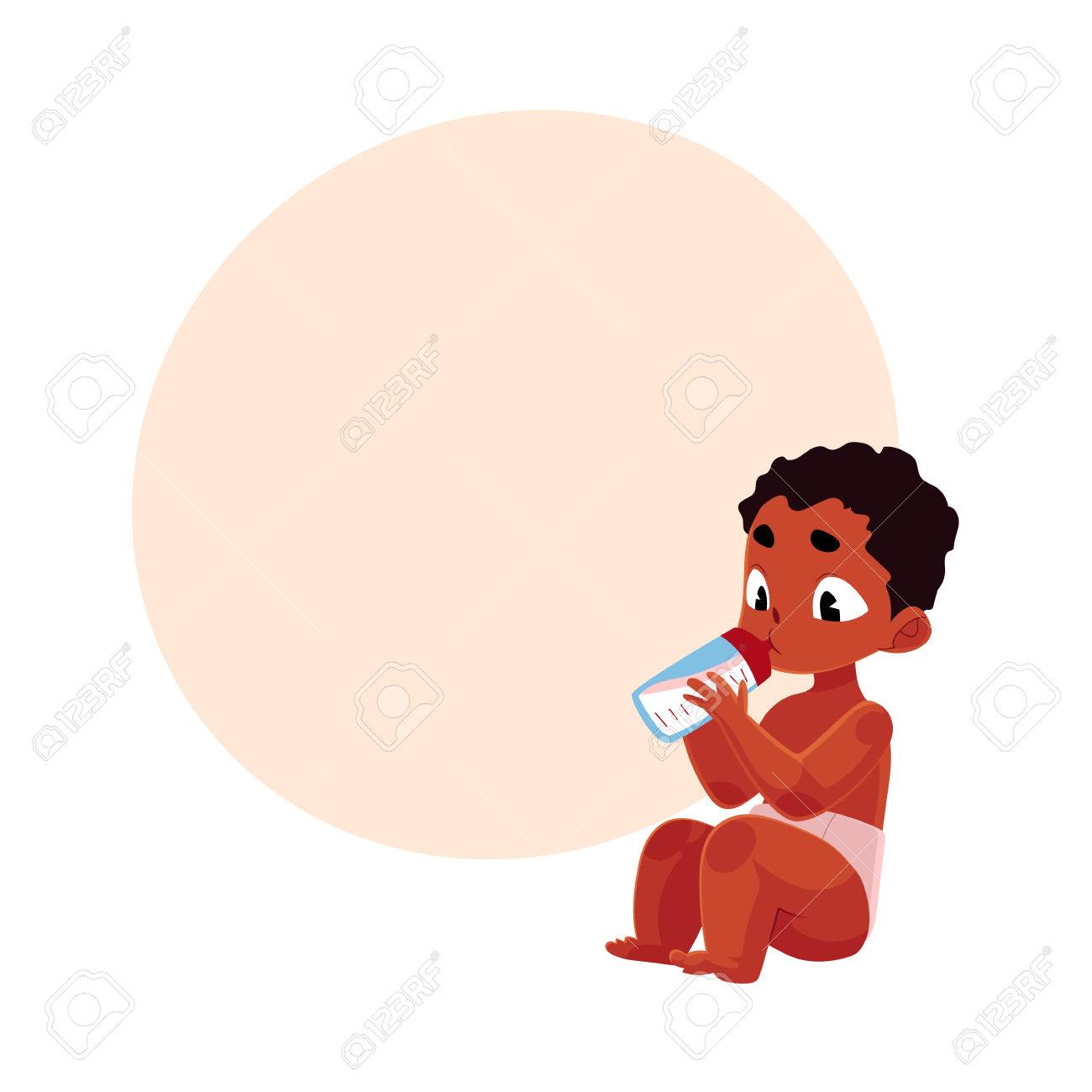 Mignon Petit Noir Bebe Afro Americain Dans La Bouteille De Lait En Couches Manger Illustration Vectorielle De Dessin Anime Avec Espace Pour Le Texte Noir Petit Bebe Afro Americain En Couche Avec Bouteille De Mignon Petit Noir Bebe Afro Americain Dans La Bouteille De Lait En Couches Manger Illustration Vectorielle De Dessin Anime Avec Espace Pour Le Texte Noir Petit Bebe Afro Americain En Couche Avec Bouteille De
