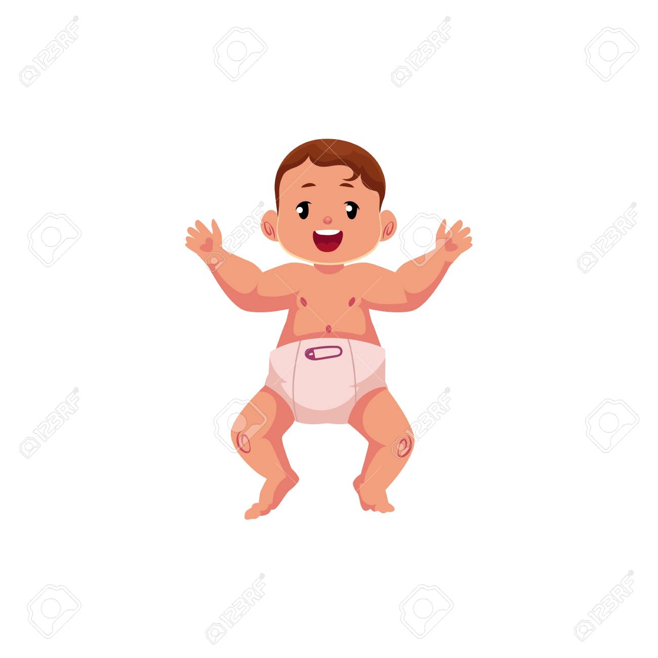 Desenho Animado Sorrindo Bebê Bebê Ilustração do Vetor