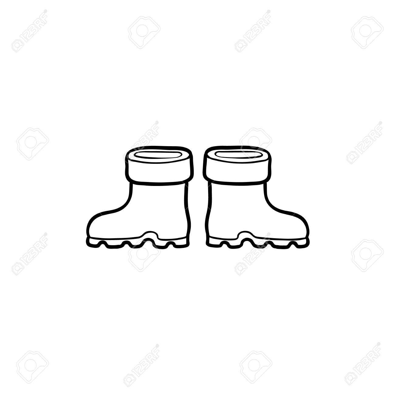 Vector Plano Dibujos Animados Bebé Niño, Niños Botas De Goma colorear botas de agua