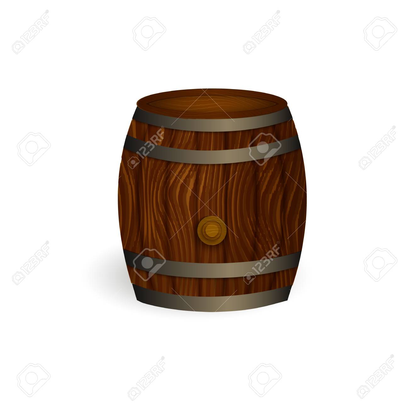 Download Vector Realistic Beer Wooden Oak Keg Barrel With Iron Rings Mockup Royalty Free Cliparts Vectors And Stock Illustration Image 90296867