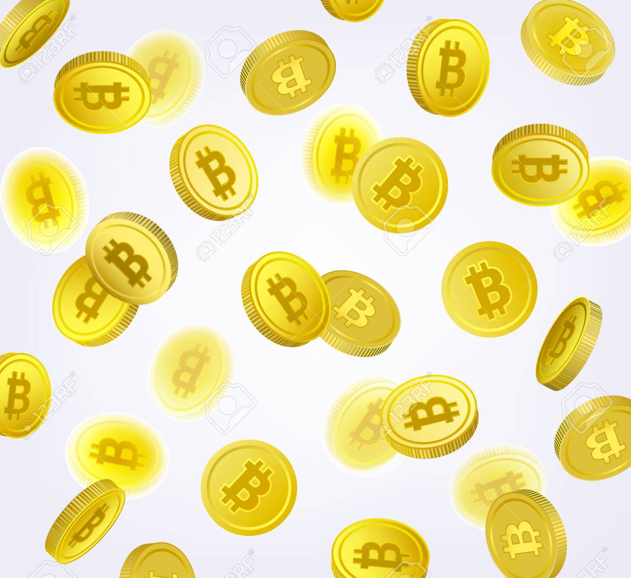Bitcoin, Contexto Da Criptomoeda Com Moedas Douradas De Queda De BTC,  Ilustração Do Vetor No Fundo Branco. Bitcoin, Backdrop Conceito  Cryptocurrency Com Moedas Caindo Ilustraciones svg, vectoriales, clip art  vectorizado libre de