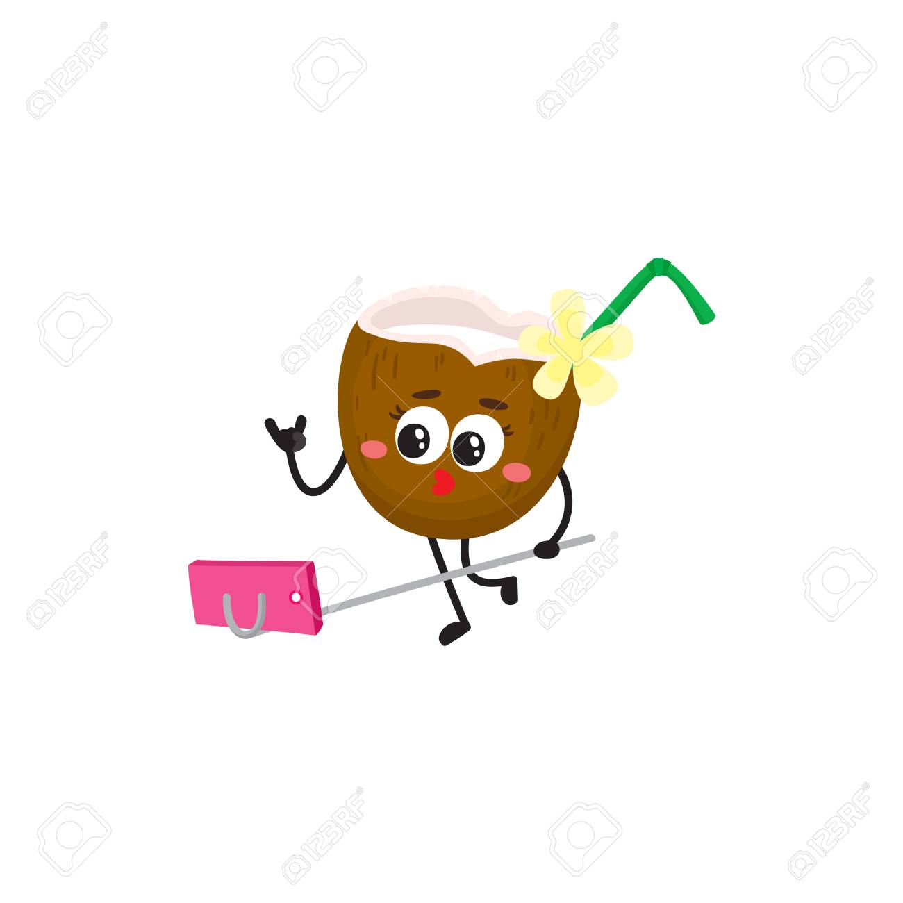 一脚とスマートフォンで自分撮りを作る人間の顔を持つ面白いココナッツキャラクター 白い背景に隔離された漫画のベクトルイラスト 自分撮りを作る漫画の ココナッツカクテルキャラクター のイラスト素材 ベクタ Image 一脚とスマートフォンで自分撮りを作る人間の顔を持つ面白いココナッツキャラクター 白い背景に隔離された漫画のベクトルイラスト 自分撮りを作る漫画の ココナッツカクテルキャラクター のイラスト素材 ベクタ Image