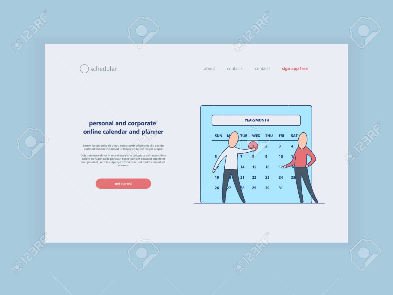 time and terms of assignment concept at web page template calendar web page template
