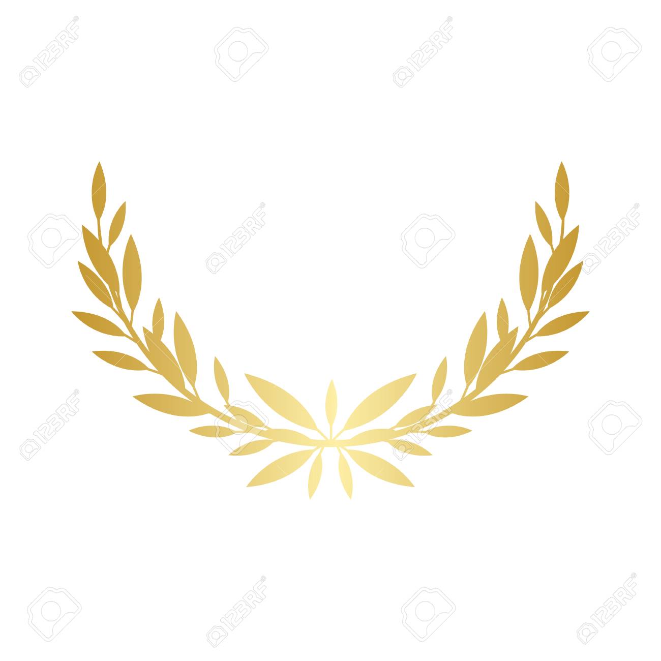 Greek laurel or olive wreath semicircle for the winners and champions award ceremony vector illustration isolated on white background. element. Leaves golden frame icon. - 122281142 Greek laurel or olive wreath semicircle for the winners and champions award ceremony vector illustration isolated on white background. element. Leaves golden frame icon. - 122281142