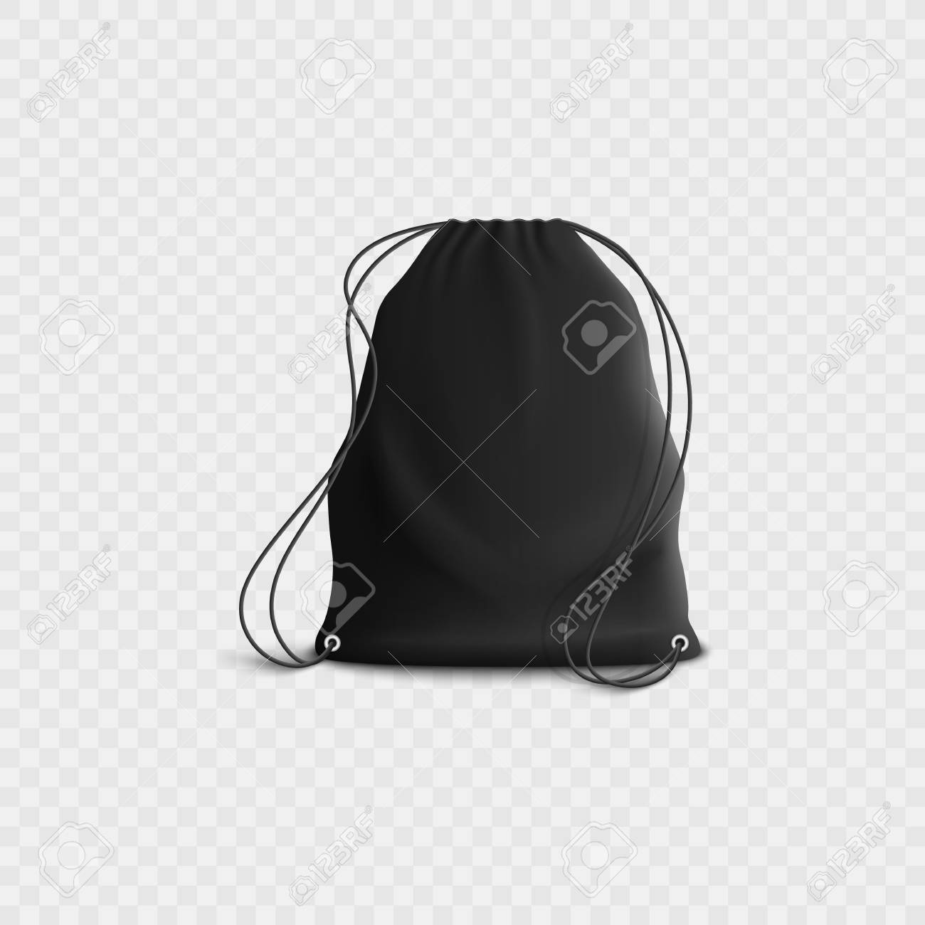 Download Black Backpack With Drawstring Realistic Blank Sports Gym Bag Royalty Free Cliparts Vectors And Stock Illustration Image 128170349 PSD Mockup Templates