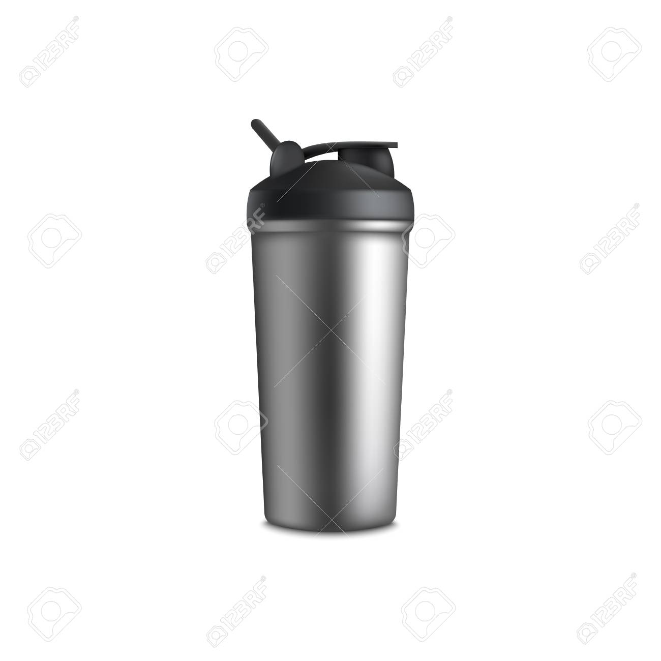 Download Mockup Of Blank Aluminum Sport Shaker Bottle Realistic Style Royalty Free Cliparts Vectors And Stock Illustration Image 128170770