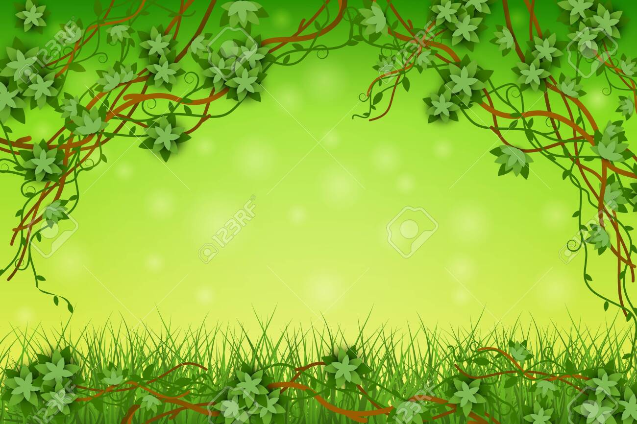 Green Background With Tropical Vines And Grass, Exotic Plants And Leaves. Flora Rainforest With Vines. Green Vector Flat Illustration And Background In Jungle Style, Royalty Free SVG, Cliparts, Vectors, And Stock Illustration. Green Background With Tropical Vines And Grass, Exotic Plants And Leaves. Flora Rainforest With Vines. Green Vector Flat Illustration And Background In Jungle Style, Royalty Free SVG, Cliparts, Vectors, And Stock Illustration.