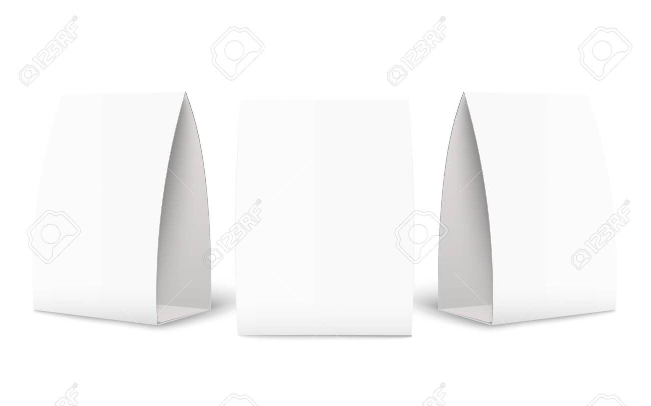 Download Paper Tent Card Brochure Mockup Set In Three Different Angles Royalty Free Cliparts Vectors And Stock Illustration Image 129267300 PSD Mockup Templates