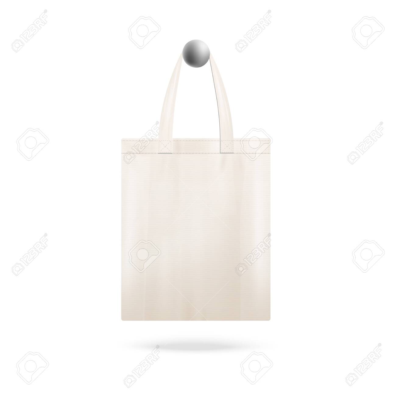 Download Tote Bag Mockup With Realistic Canvas Cloth Texture Isolated Royalty Free Cliparts Vectors And Stock Illustration Image 153212012