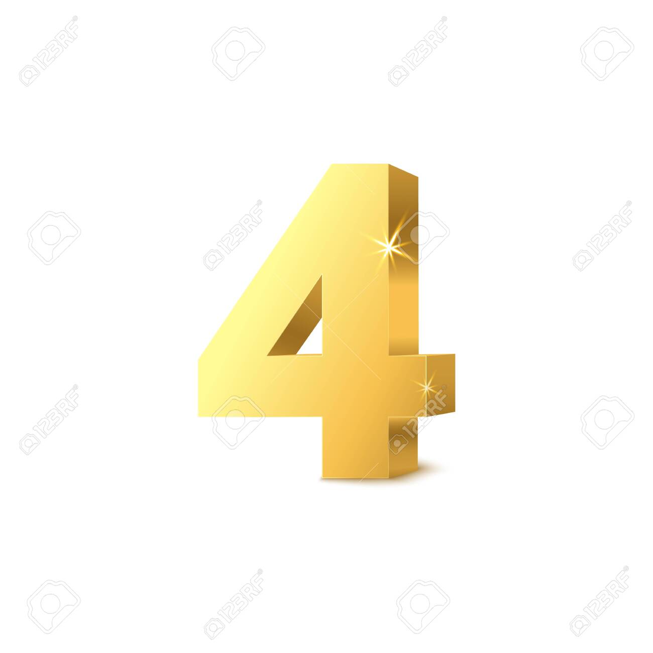 Download Render Of Golden Shining Number Four Single Object Realistic Mockup Vector Illustration Isolated On White Background Metallic Digit 4 Mockup For Numbering Design Royalty Free Cliparts Vectors And Stock Illustration Image 154399208