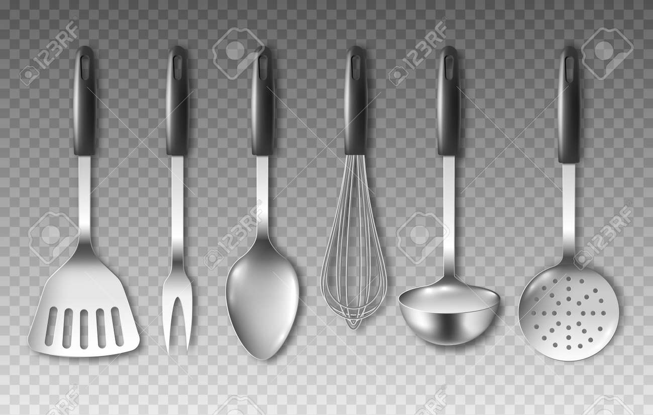 Download Set Of Kitchen Cooking Utensils Such As Soup Ladle And Slotted Royalty Free Cliparts Vectors And Stock Illustration Image 154399247