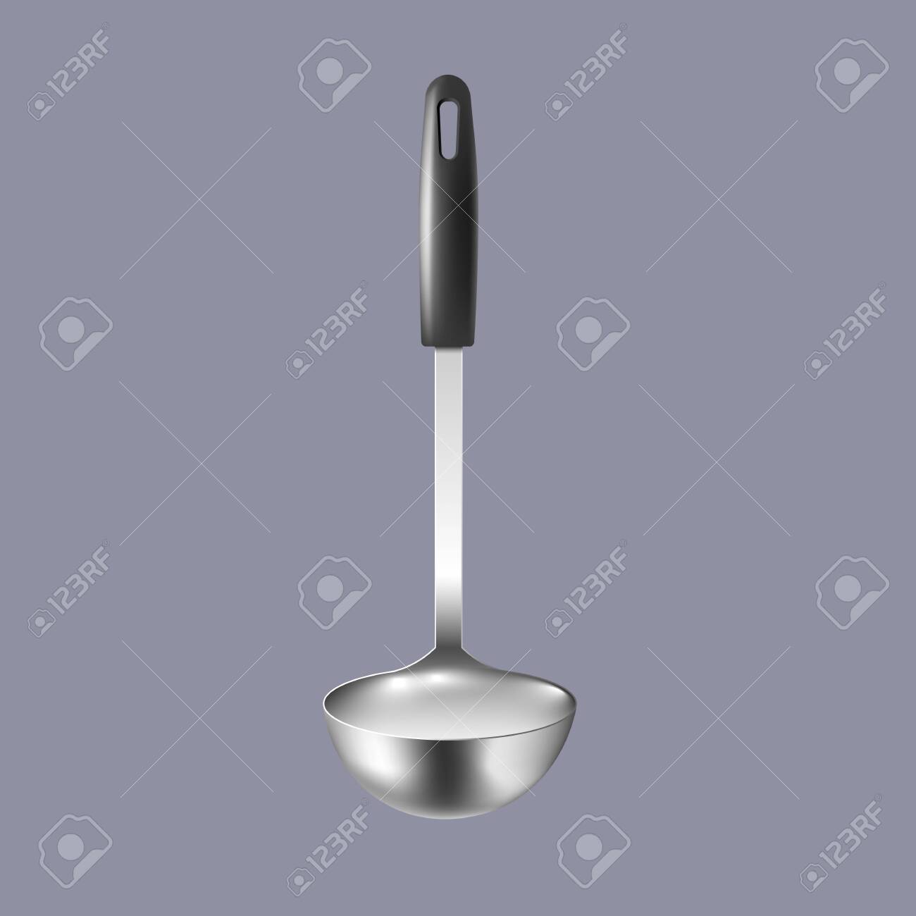 Download Soup Ladle Or Metallic Kitchen Big Spoon Template Realistic Vector Royalty Free Cliparts Vectors And Stock Illustration Image 154399273