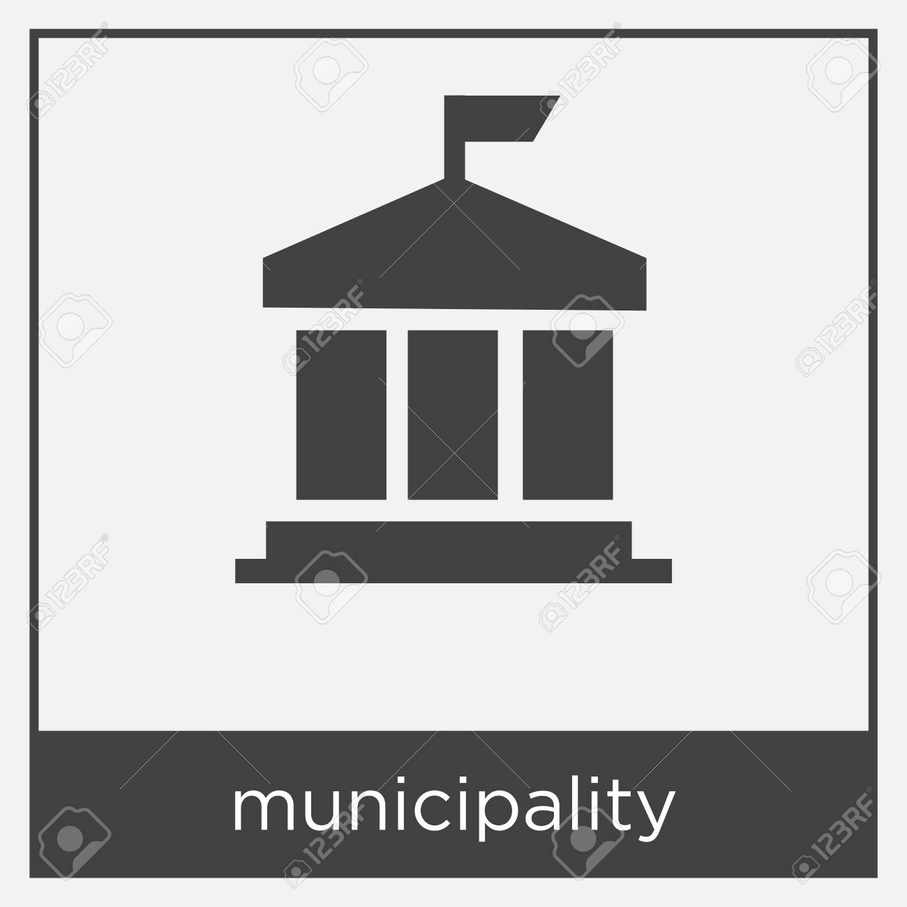 municipality icon isolated on white background with black border stock vector 100336104