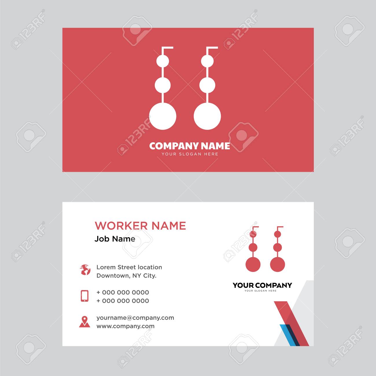 dangling earrings business card design template visiting for