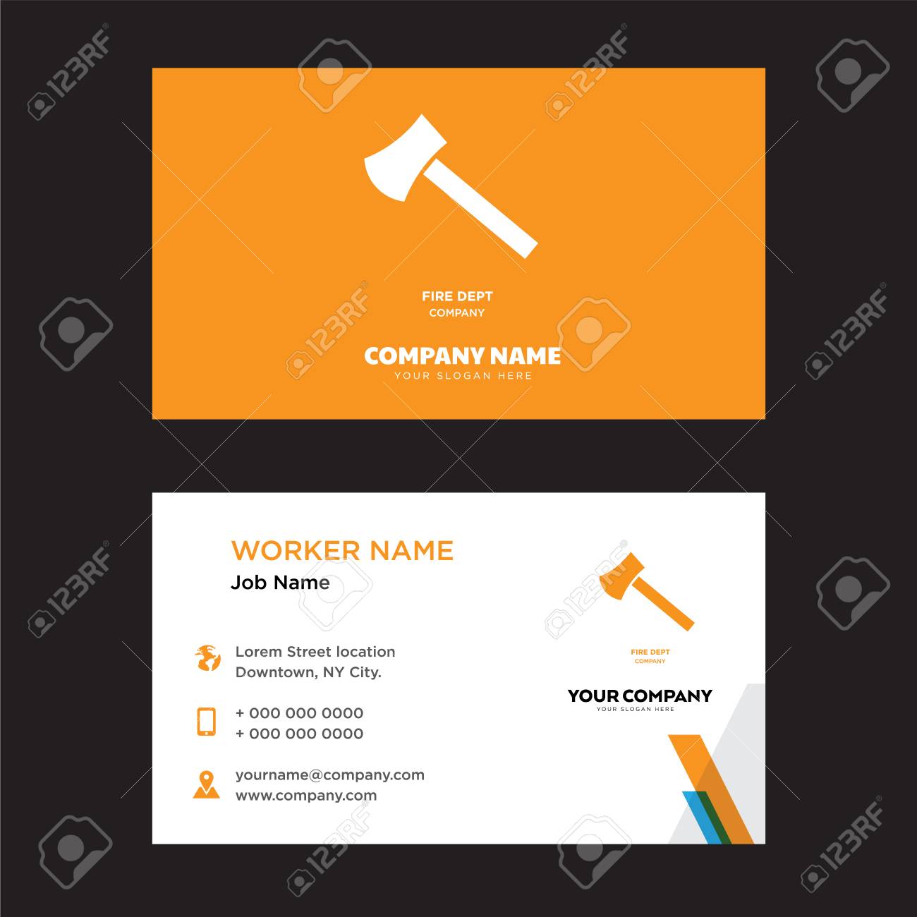 fire dept business card design template visiting for your company