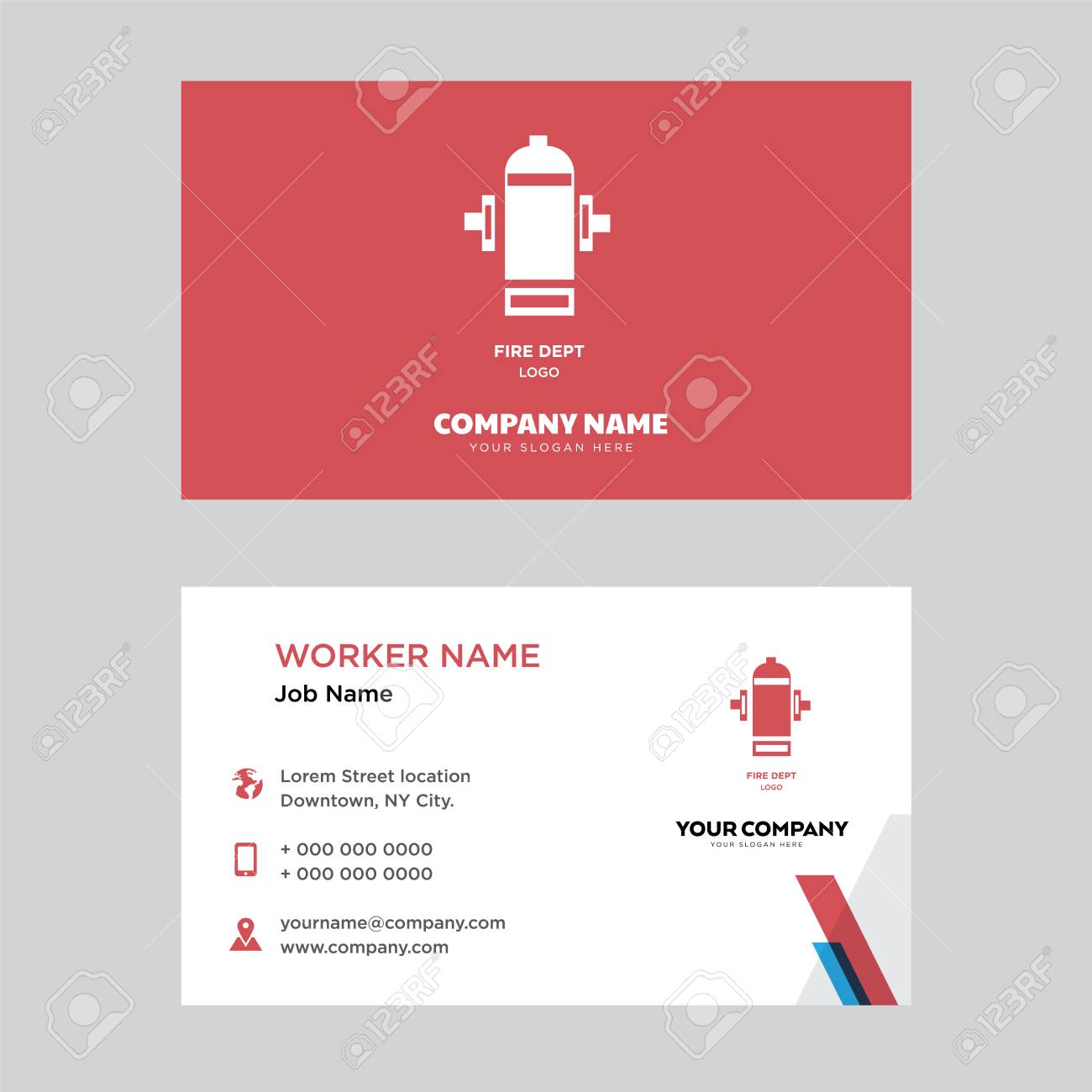 fire dept business card design template visiting for your company
