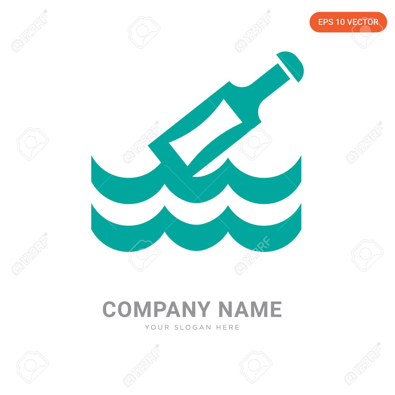 message in a bottle company logo design template message in