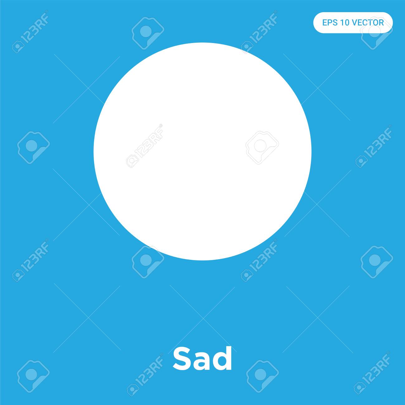 Sad vector icon isolated on blue background, sign and symbol, Sad icons collection - 114806099 Sad vector icon isolated on blue background, sign and symbol, Sad icons collection - 114806099