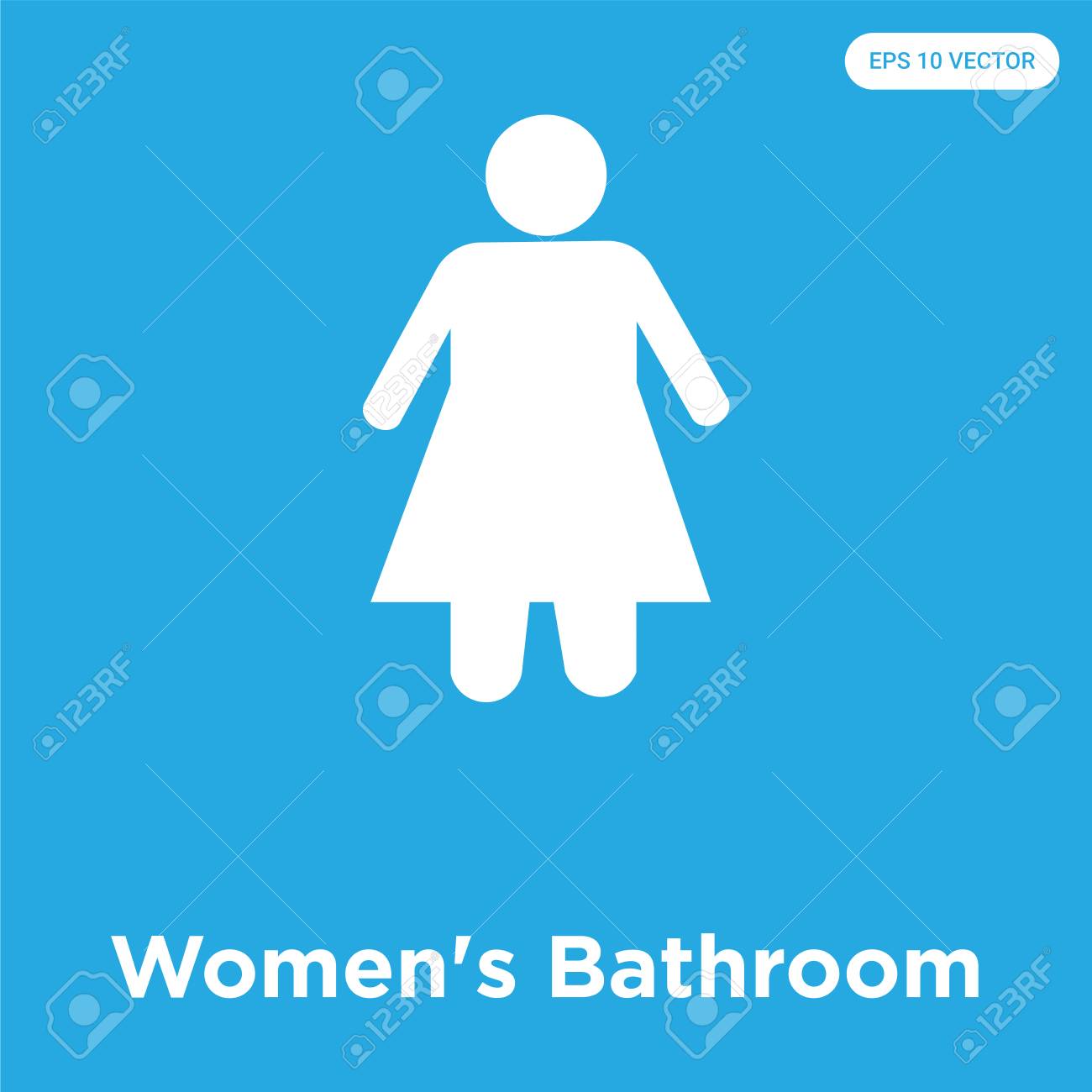 Women's Bathroom vector icon isolated on blue background, sign and symbol, Women's Bathroom icons collection - 114806105 Women's Bathroom vector icon isolated on blue background, sign and symbol, Women's Bathroom icons collection - 114806105