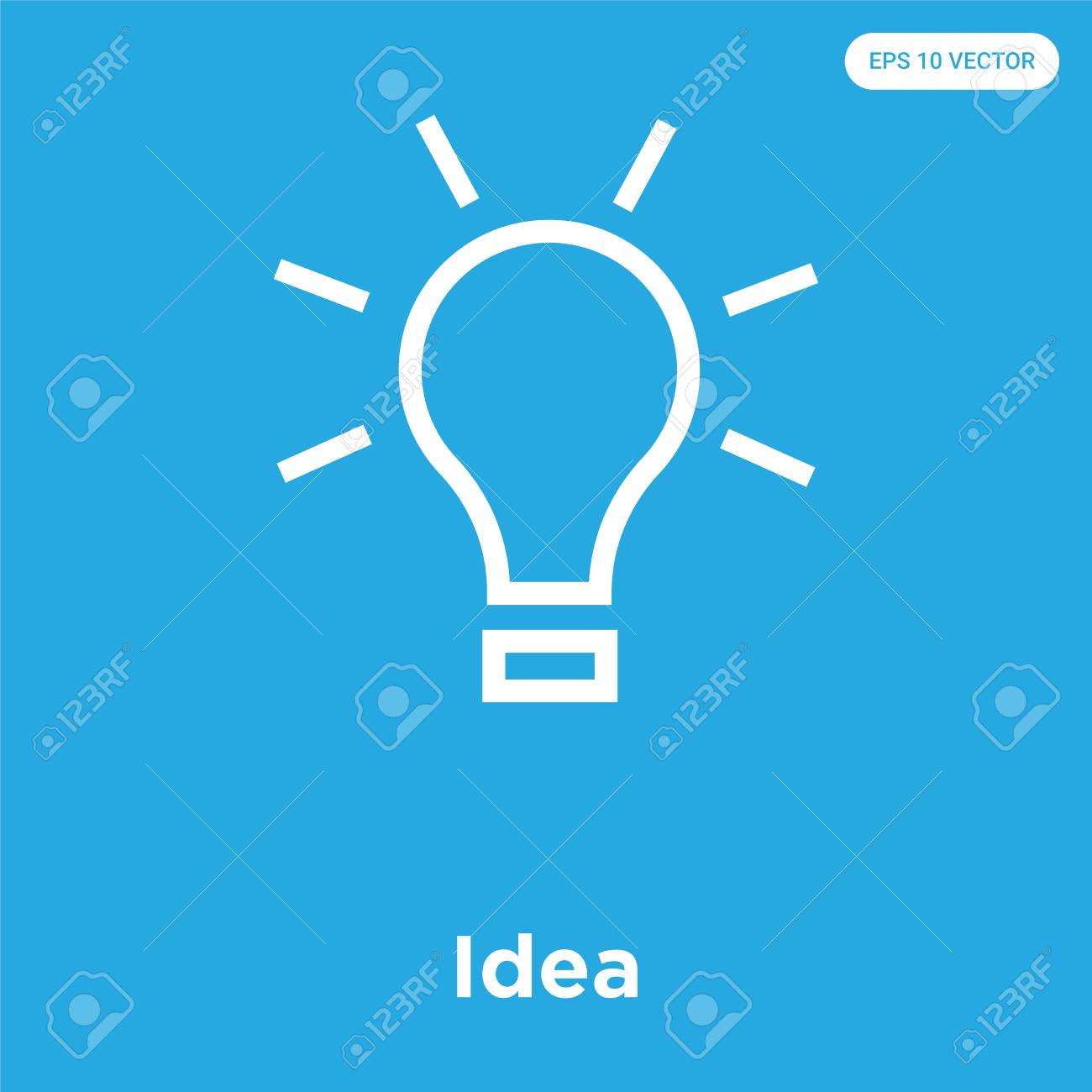 Idea vector icon isolated on blue background, sign and symbol, Idea icons collection - 114806114 Idea vector icon isolated on blue background, sign and symbol, Idea icons collection - 114806114