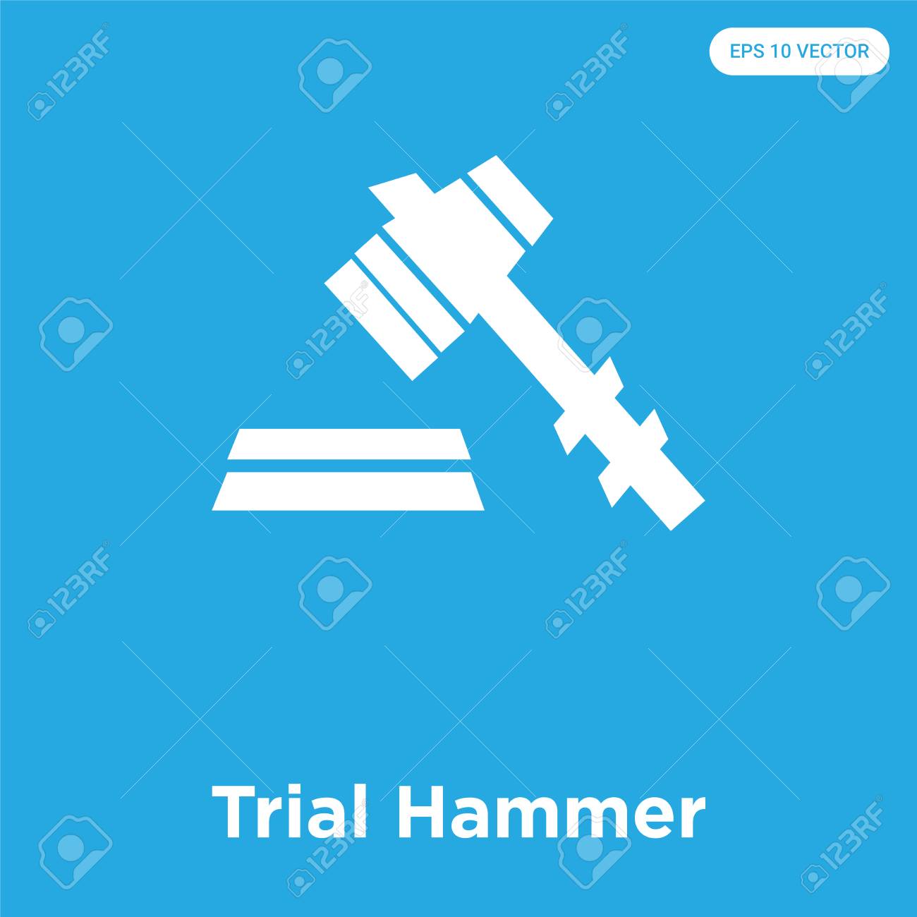 Trial Hammer vector icon isolated on blue background, sign and symbol, Trial Hammer icons collection - 114806120 Trial Hammer vector icon isolated on blue background, sign and symbol, Trial Hammer icons collection - 114806120